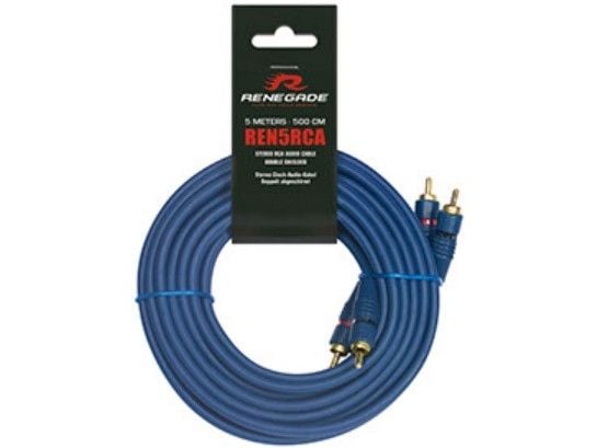 Renegade REN5RCA, 2 x RCA, Uros, 2 x RCA, Uros, 5 m, Sininen