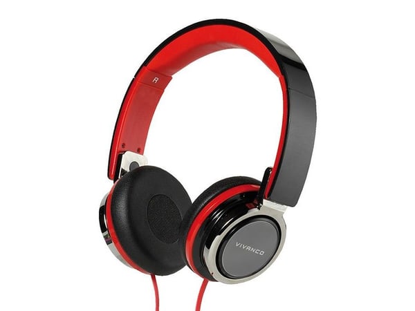 Vivanco SR 770, Koblet med ledninger (ikke trådløs), 20 - 20000 Hz, Samtaler/musikk, Hodetelefoner, Svart, Rød