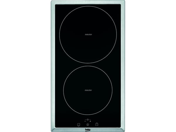 Beko HDMI 32400 DTX - Induksjonskomfyrtopp - 2 plater - bredde: 28.8 cm - dybde: 51 cm - med pynt av rustfritt stål - svart