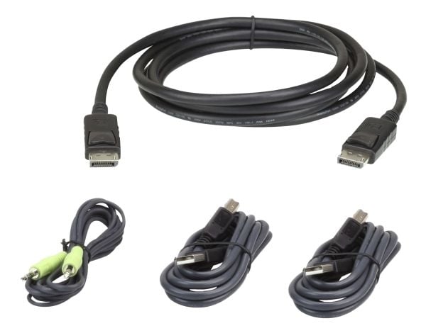 ATEN 2L-7D03UDPX4 - Tastatur / video / musekabelsett (KVM) - TAA-samsvar - for ATEN CS1182DP4C, CS1184DP4C