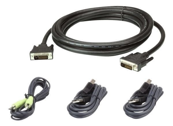 ATEN 2L-7D03UDX4 - Tastatur / video / musekabelsett (KVM) - TAA-samsvar