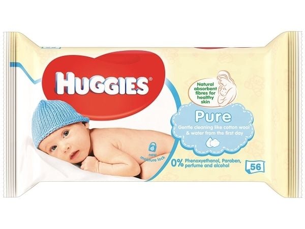 Huggies Pure, 56 styck, Plastpåse