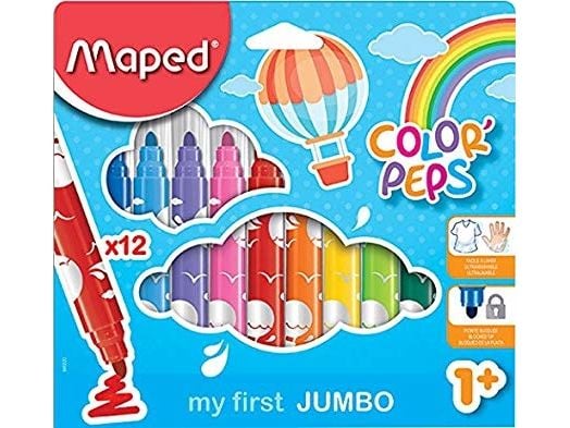 Maped 846020, 12 väriä, Harjaspää, 5 mm, Monivärinen, Kolmio, Lapset