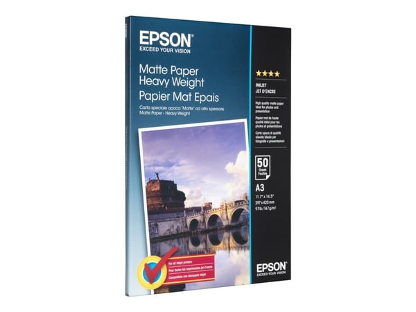 Epson - Matt - A3 (297 x 420 mm) - 167 g/m² - 50 ark papir - for EcoTank ET-16500, 7750; SureColor P5000, P800, SC-P10000, P5000, P700, P7500, P900...