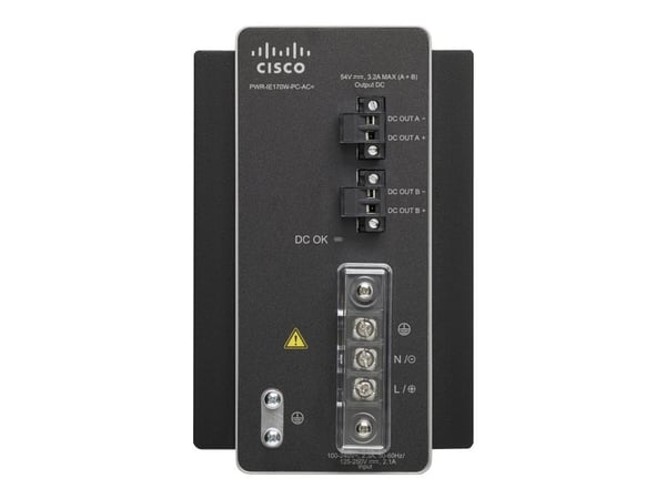 Cisco AC-DC Power Module for POE solution - Strømadapter (DIN-skinnemonterbar) - AC 90 - 264/ DC 106 - 300 V - 170 watt - for Industrial Ethernet 4...
