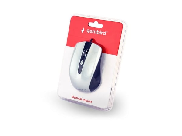 Gembird MUS-4B-01-BS - Mus - optisk - 4 knapper - kablet - USB - svart, sølv