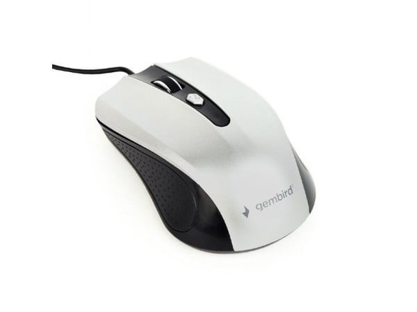 Gembird MUS-4B-01-BS - Mus - optisk - 4 knapper - kablet - USB - svart, sølv