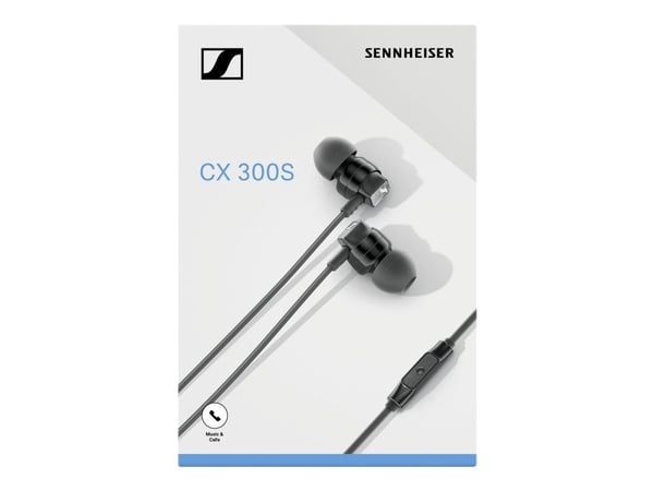Sennheiser CX 300S - Hörlurar med mikrofon - öronknopp - kabelansluten - 3,5 mm kontakt - ljudisolerande - svart