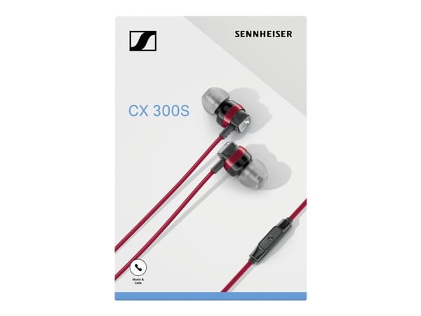 Sennheiser CX 300S - Ørepropper med mikrofon - ørepropp - kablet - 3,5 mm jakk - lydisolerende - rød