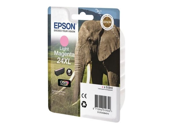 Epson 24XL - 9.8 ml - XL - lys magenta - original - blister - blekkpatron - for Expression Photo XP-55, 750, 760, 850, 860, 950, 960; Expression Pr...