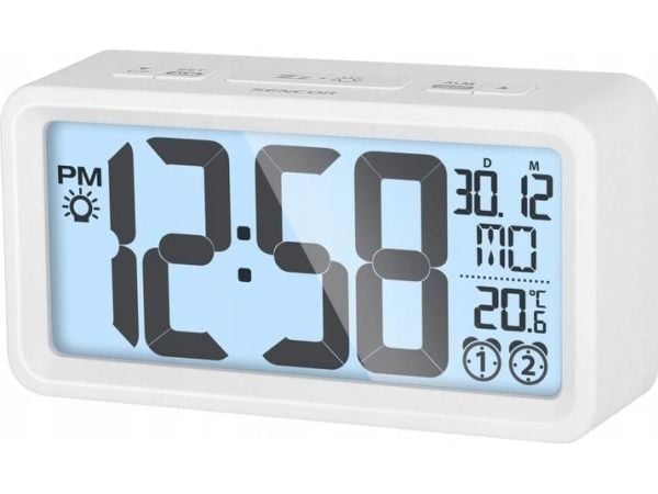 Sencor SDC 2800 W, Digital väckarklocka, Rektangel, Vit, 0 - 50 ° C, F, °C, Knappar