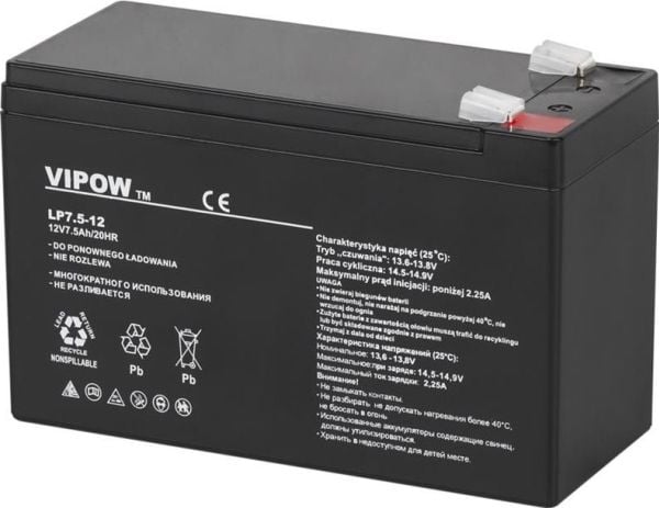 Vipow ladattava akku 12V/7.5Ah (BAT0214)