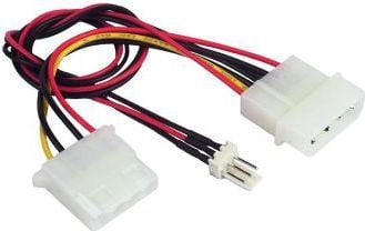 Gembird CC-PSU-5 - Viftestrømadapter - 4-pin intern strøm (hann) til 4-pin intern strøm, 3-pins intern 12 V-strømforsyning