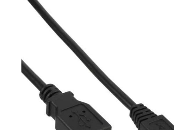 InLine 31750, 5 m, USB A, Micro-USB B, USB 2.0, Hankjønn/hankjønn, Sort
