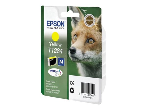 Epson Fox Yksittäispakkaus, keltainen T1284 DURABrite Ultra -muste, Keltainen, Väriainepohjainen muste, 3,5 ml, 1 kpl, Kertapakkaus