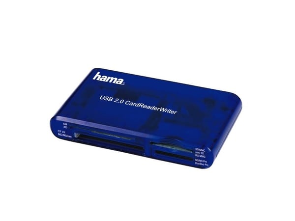 Hama USB 2.0 30 in 1 CardReaderWriter - Kortinlukija - 35-in-1 (CF 1, CF II, MS, MS PRO, Microdrive, MMC, SD, SM, MS Duo, xD, MS PRO Duo, RS-MMC) -...