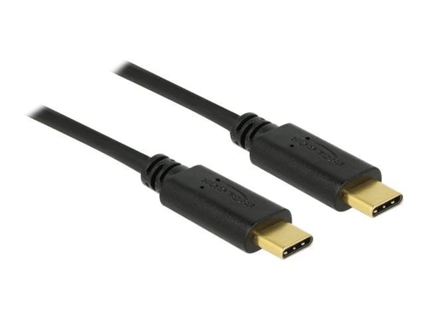 Delock - USB-kabel - USB-C (hann) til USB-C (hann) - USB 2.0 - 3 A - 3 m - svart