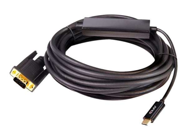 Club 3D - Sovitinkaapeli - USB-C han til HD-15 (VGA) han - 5 m - aktiivinen
