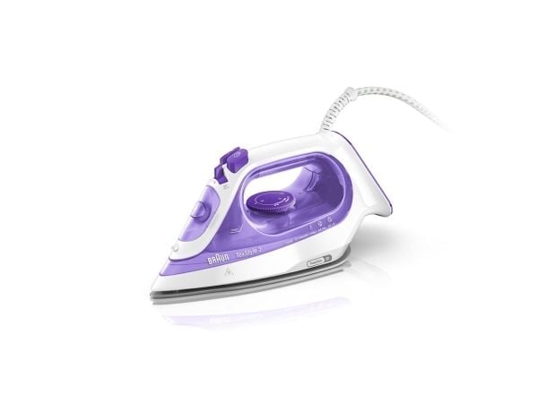 Braun TexStyle 3 SI3042VI, Höyrysilitysrauta, Keraaminen pohjalevy, 2 m, 160 g/min, Purppura, Hopea, Valkoinen, 0,27 L
