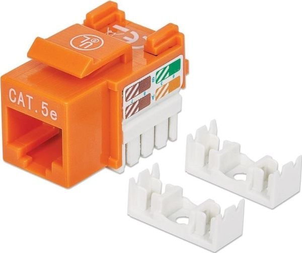 Intellinet 210577, Tasainen, Oranssi, RJ-45, Naaras, 22/26, Cat5e