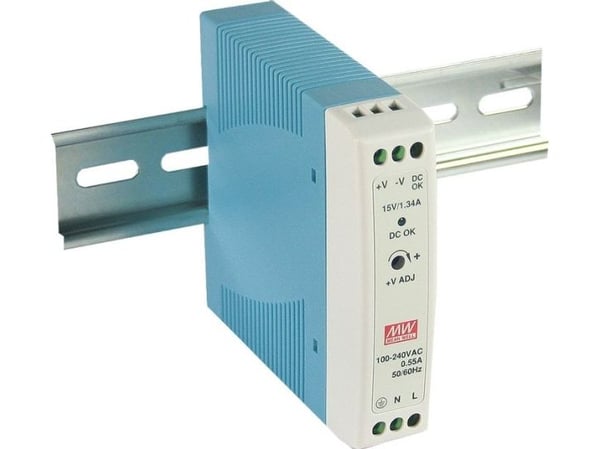 MEAN WELL MDR-20-5, 90 - 264 V, 20 W, 5 V, 3 A, RoHS, 100 mm