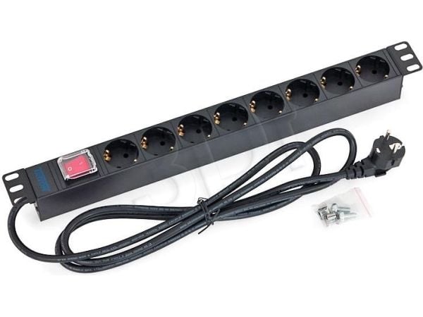 Triton RAB-PD-X04-A1 - Strømfordelingslist (kan monteres i rack) - AC 230 V - utgangskontakter: 8 - 1U - 19" - 2 m kabel - RAL 9005