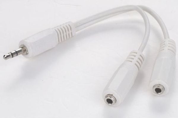 Gembird CCA-415W - Lydsplitter - stereo mini-jack (hun) til stereo mini-jack (hann) - 10 cm - hvit