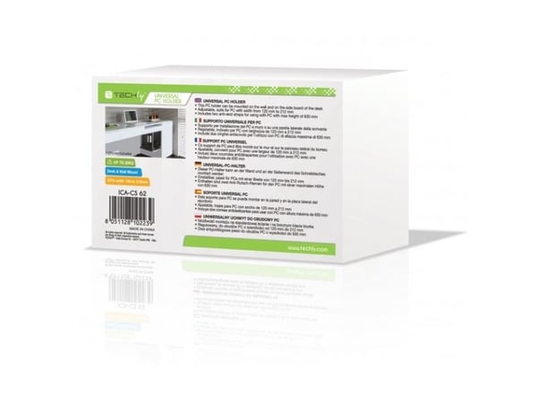 Techly 102239, stasjonær CPU-holder, 20 kg, svart, 12 cm, 21,2 cm, 2,54 kg