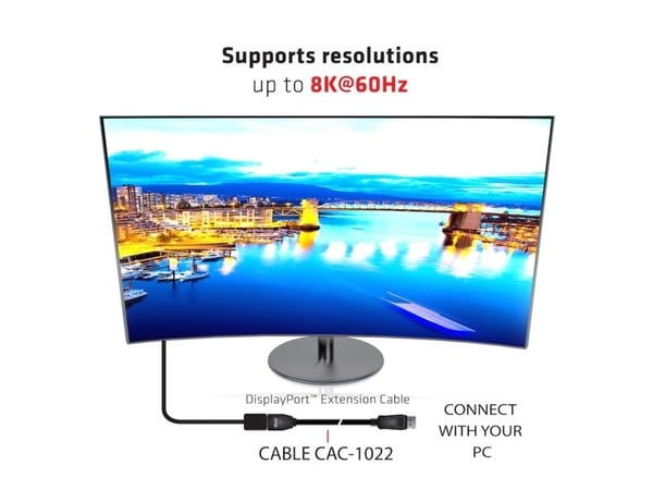 Club 3D - DisplayPort-forlengelseskabel - DisplayPort (hann) til DisplayPort (hunn) - DisplayPort 1.4 - 2 m - 8K-støtte