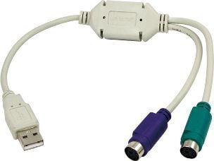 LogiLink Adapter USB to PS/2 - Tastatur- / musadapter - USB (hann) til PS/2 (hunn) - 20 cm
