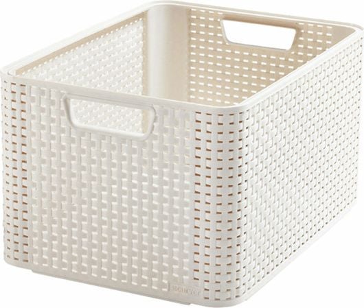 Curver 205851 Rangement Style Aspect Rotin L Deuxième Génération Polypropylène Ivoire