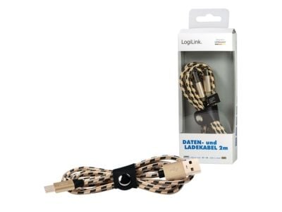 LogiLink CU0135, 2 m, USB A, USB C, USB 2.0, 0,48 Gbit/s, kuparinvärinen, musta