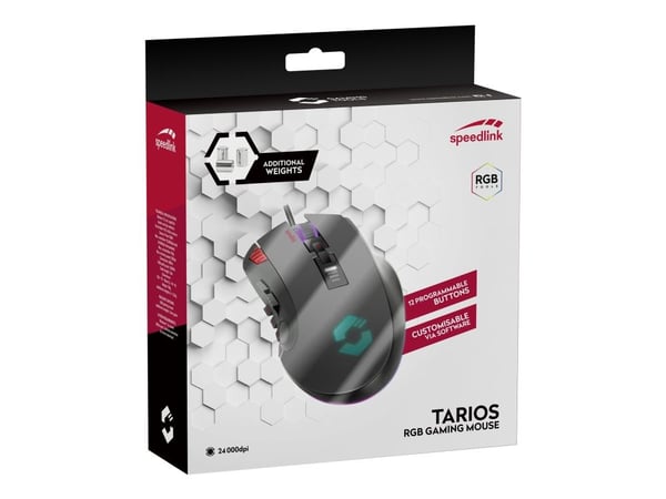 SPEEDLINK TARIOS RGB Gaming - Mus - optisk - 12 knapper - kablet - USB - svart