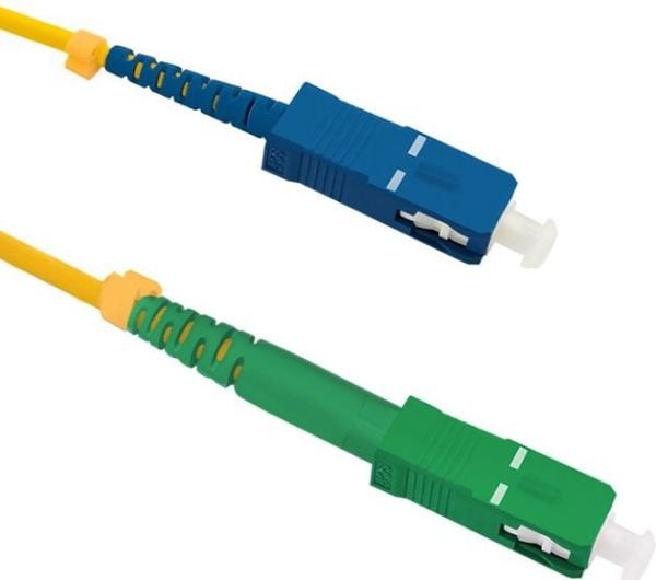 Qoltec Simplex - Patch-kabel - SC/APC enkelläge (hane) till SC/UPC enkelläge (hane) - 2 m - fiberoptisk - simplex - 9 / 125 mikrometer - G.652D - h...