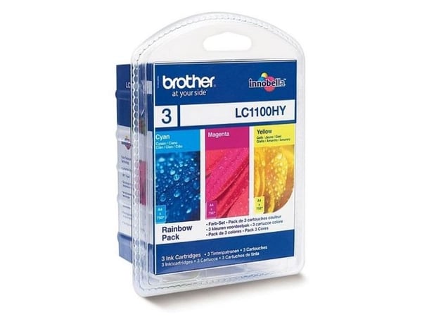 Brother LC1100HYRBWBP, 750 sivua, 3 kpl, Monipakkaus
