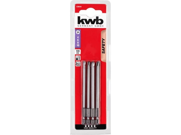 kwb TORQUESET, 4 stykker, Torq-Set, Stål, 4, 6, 8, 10, 100 mm, 25,4 / 4 mm (1 / 4")