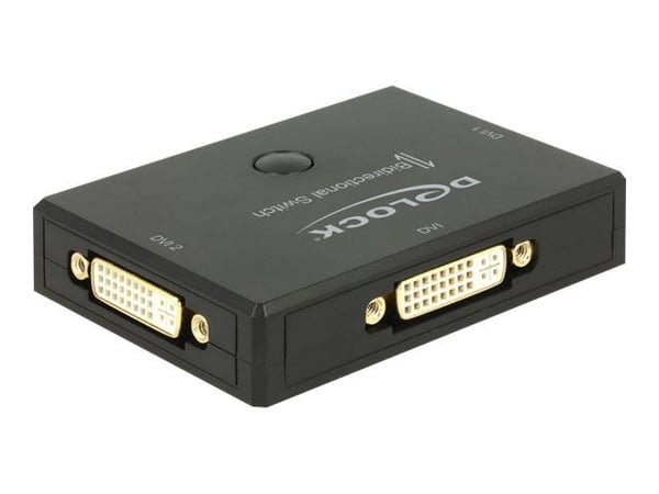Delock DVI 2 - 1 Switch bidirectional 4K 30 Hz - Videosvitsj - 2 x DVI - stasjonær