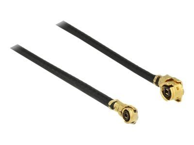 Delock - Antennekabel - MHF/U.FL plugg vinklet til MHF4/HSC plugg vinklet - 10 cm - koaksial - svart