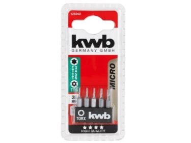 kwb 128240, 5 stykker, Torx, T3, T4, T5, T6, T8, 28 mm