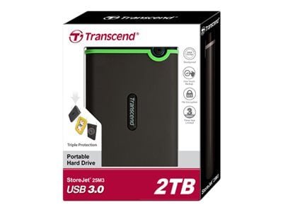 Transcend StoreJet 25M3 - Harddisk - 2 TB - ekstern (bærbar) - 2.5" - USB 3.0