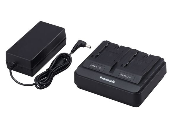 Panasonic AG-BRD50 - Batterilader + AC-strømadapter - 2 x batterier lader - 4000 mA - for Panasonic HC-X1200