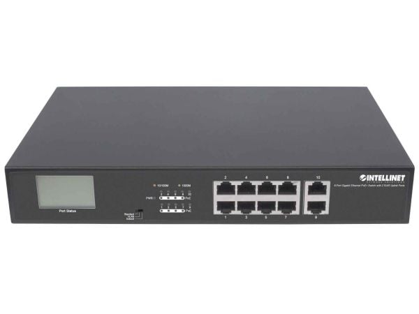 Intellinet 561303, Gigabit Ethernet (10/100/1000), Full duplex, Strömförsörjning via Ethernet (PoE) stöd, Rackmontering