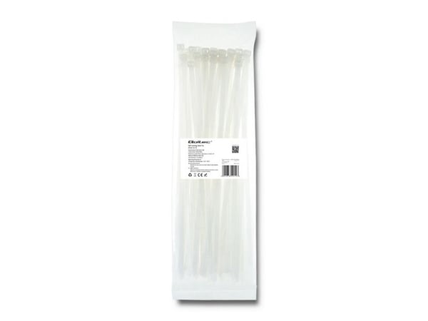 Qoltec - Kabelsamlare - 35 cm - vit (paket om 50)