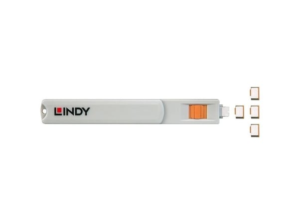Lindy 40428, Portinlukitsin, USB Type-C, Harmaa, Oranssi, 4 kpl, 10 g