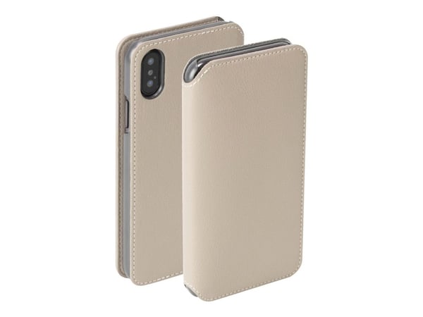 Krusell Pixbo 4 Card SlimWallet - Lommebok for mobiltelefon - beige - for Apple iPhone XS Max