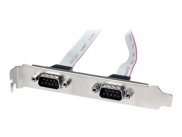 StarTech 2 Port 16in DB9 Serial Port BRacket to 10 Pin Header - DB9 bRacket - DB9 Header - Serial Port bRacket (PLATE9M2P16) - Serielt panel - DB-9...