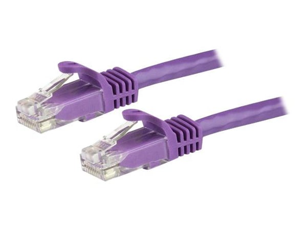 Startech 15m CAT6 Ethernet Cable, 10 Gigabit Snagless RJ45 650MHz 100W PoE Patch Cord, CAT 6 10GbE UTP Network Cable w/Strain Relief, Purple, Wirin...