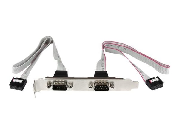 StarTech 2 Port 16in DB9 Serial Port BRacket to 10 Pin Header - DB9 bRacket - DB9 Header - Serial Port bRacket (PLATE9M2P16) - Serielt panel - DB-9...