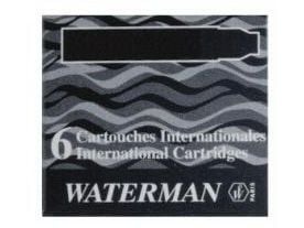 Waterman S0110940, Svart, Svart, Hvit, fyllepenn, 6 stk