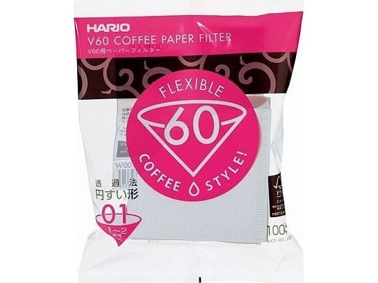 Hario V60, Kjegle, Éngangskaffefilter, Papir, Hvit, 100 stykker